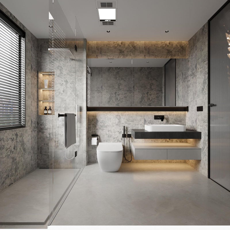 BAYYA Cement Grey Contact Paper Concrete Peel and Stick Wallpaper Industrial Style Self Adhesive Paper Waterproof Removable Decorative Paper Vinyl Film Furniture Stickers for Bathroom Kitchen Cabinets - Image 3